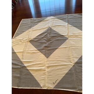 Italian Silk Scarf 30x30 Black White Houndstooth SOIE Italy Classic Square